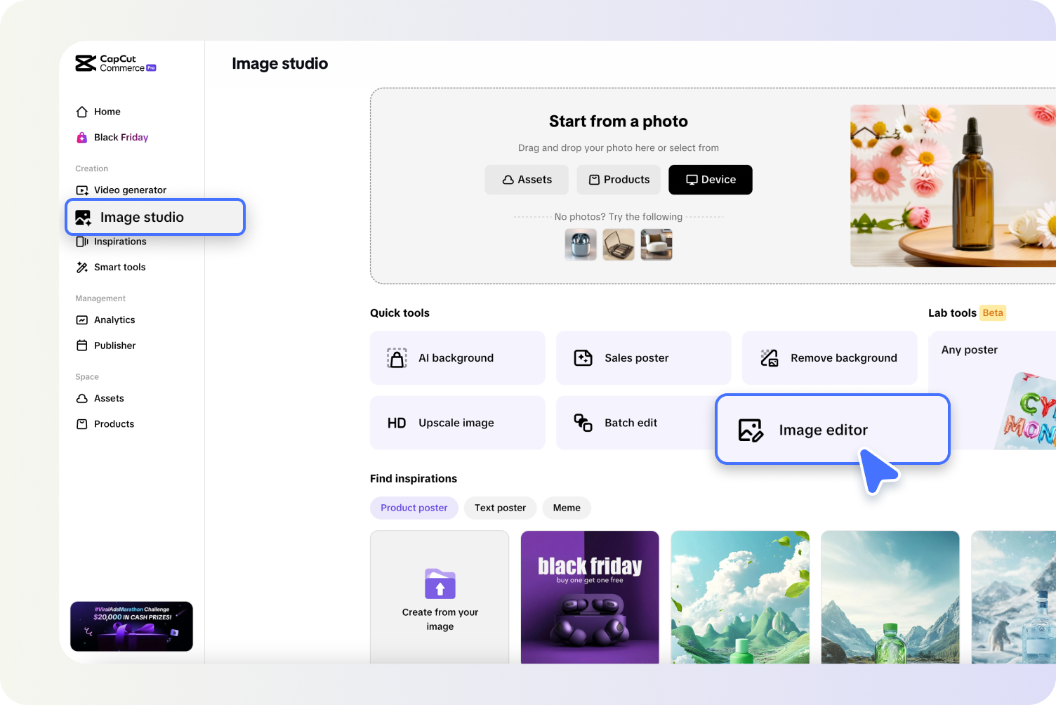 I-navigate ang editor ng larawan.